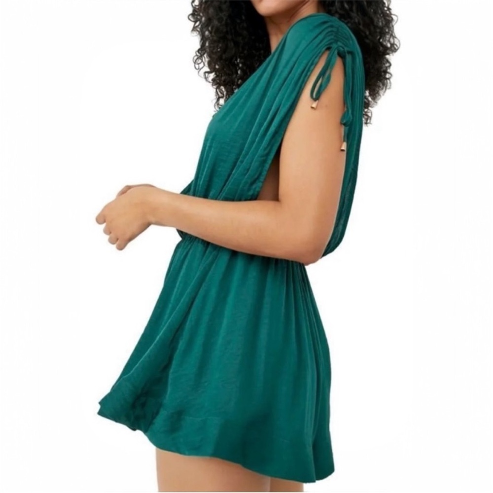 Free People Bea Sleeveless Romper Dark Green L Boho - Picture 3 of 10